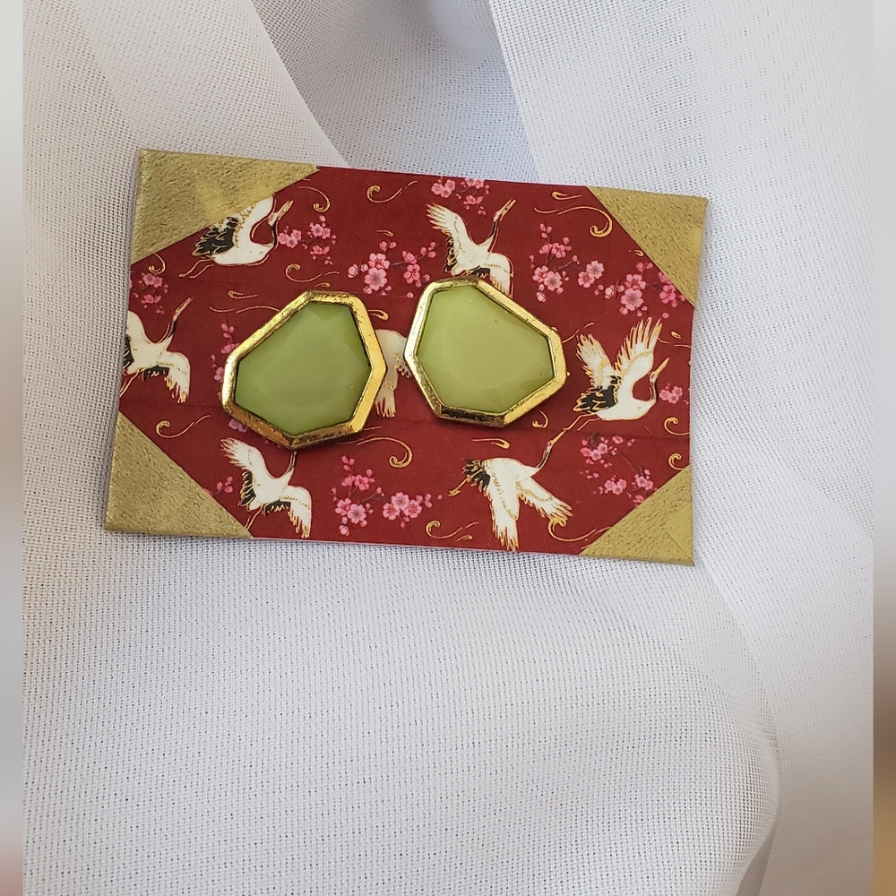 🌺🌻🍁❄5/$24 Faux Jade Stud Earrings